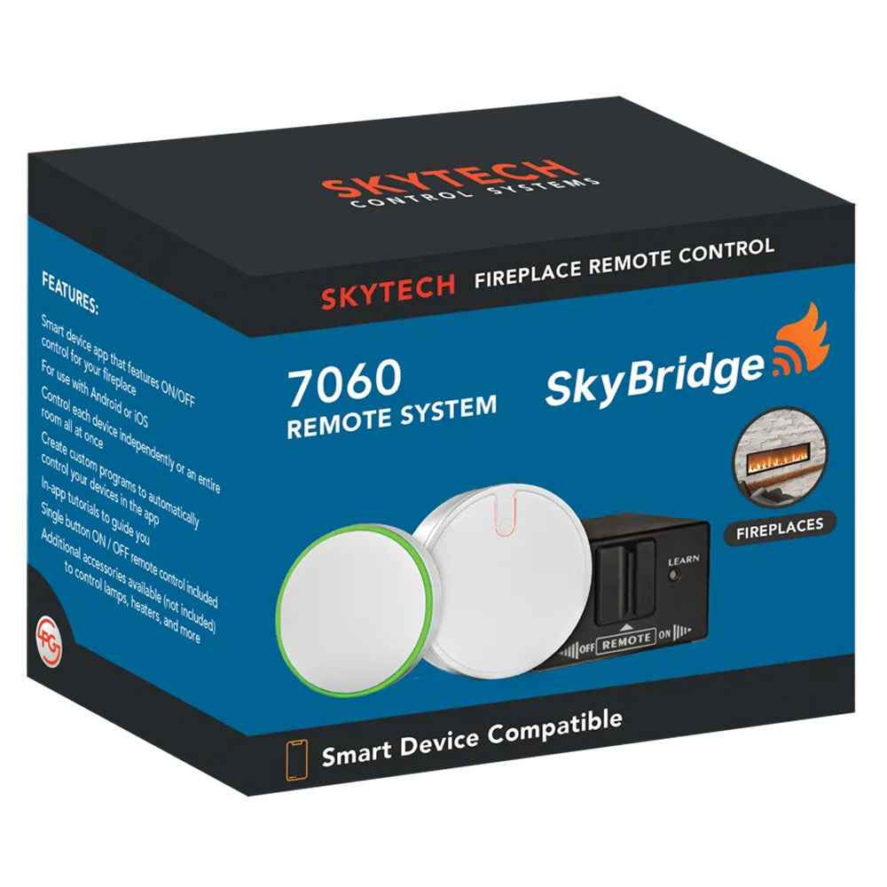 Smart fireplace remote control kit box with SkyBridge logo, 7060 system