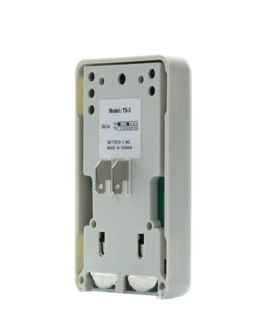 Wall thermostat control back panel with Model TS-3 label and wiring terminals